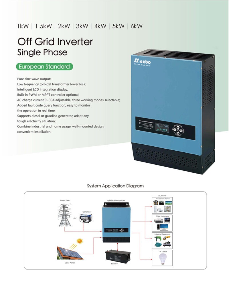 Maxbo Off Grid Solar Inverter 1kw 2kw 3kw 4kw 5kw 6kw Maxbo Solar 2705