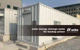 solar energy storage system for backup power