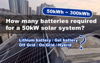 How many batteries are required for a 50kW solar system