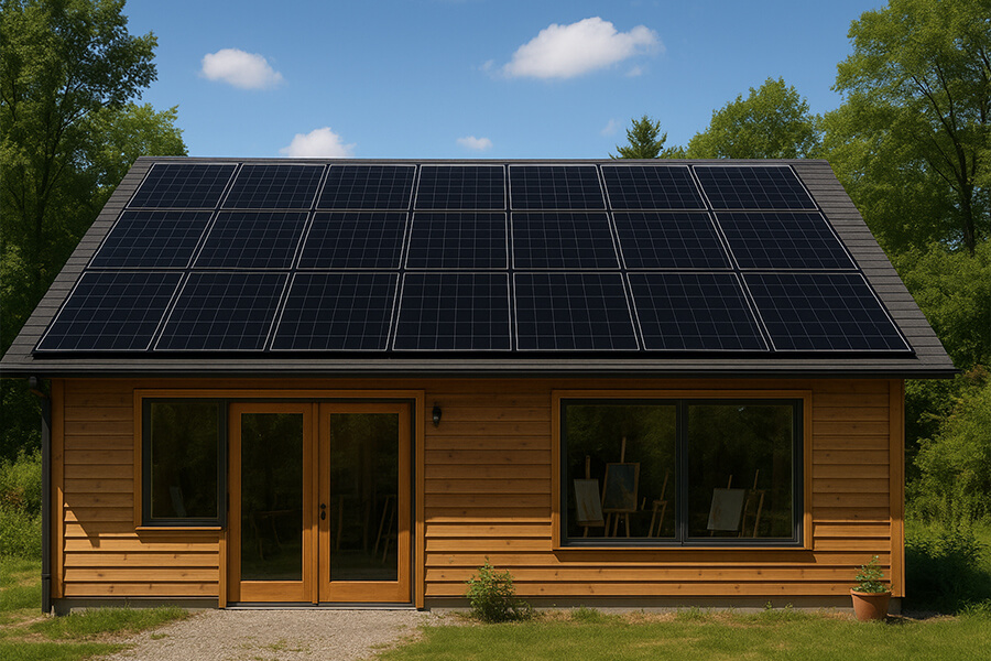 16 kW solar system art studio energy 16 kW Solar System Fuels Creative Sustainability