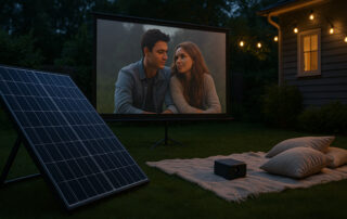 16 kW solar system backyard movie nights