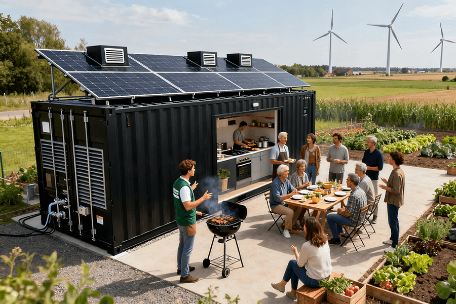 BESS Container for European Community Shared Kitchens