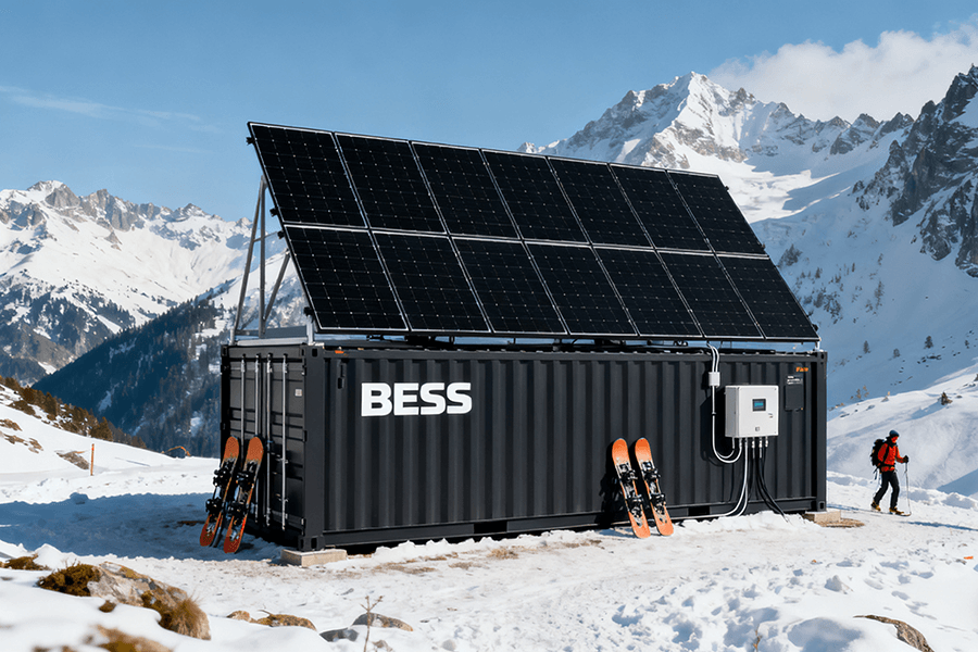 BESS Container for European Mountain Snowshoe Hiking Bases